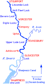 severnboating map of Severn