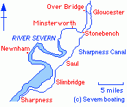 severn-boating map Gloucester and Sharpness Canal